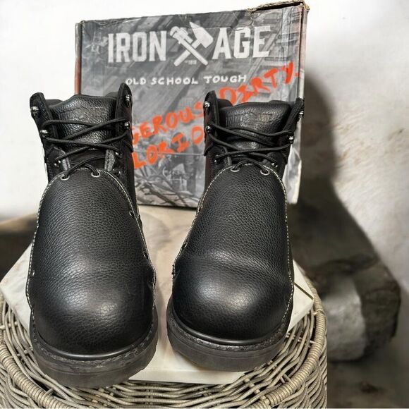 IRON AGE GROUNDBREAKER METATARSAL GUARD Leather Steel Toe Work Boots Size 11 W - Picture 5 of 15
